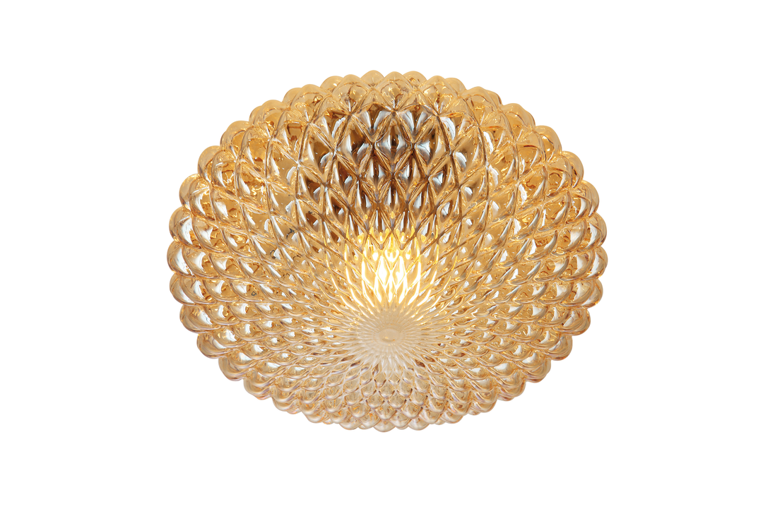 Plafoniera cu sticla texturata amber Ester by Viokef