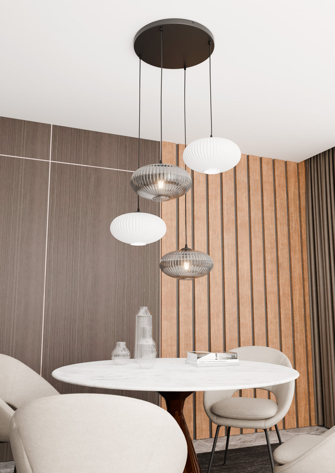 Lustra suspendata cu 4 pendule COCO 4 neagra PREM MIX