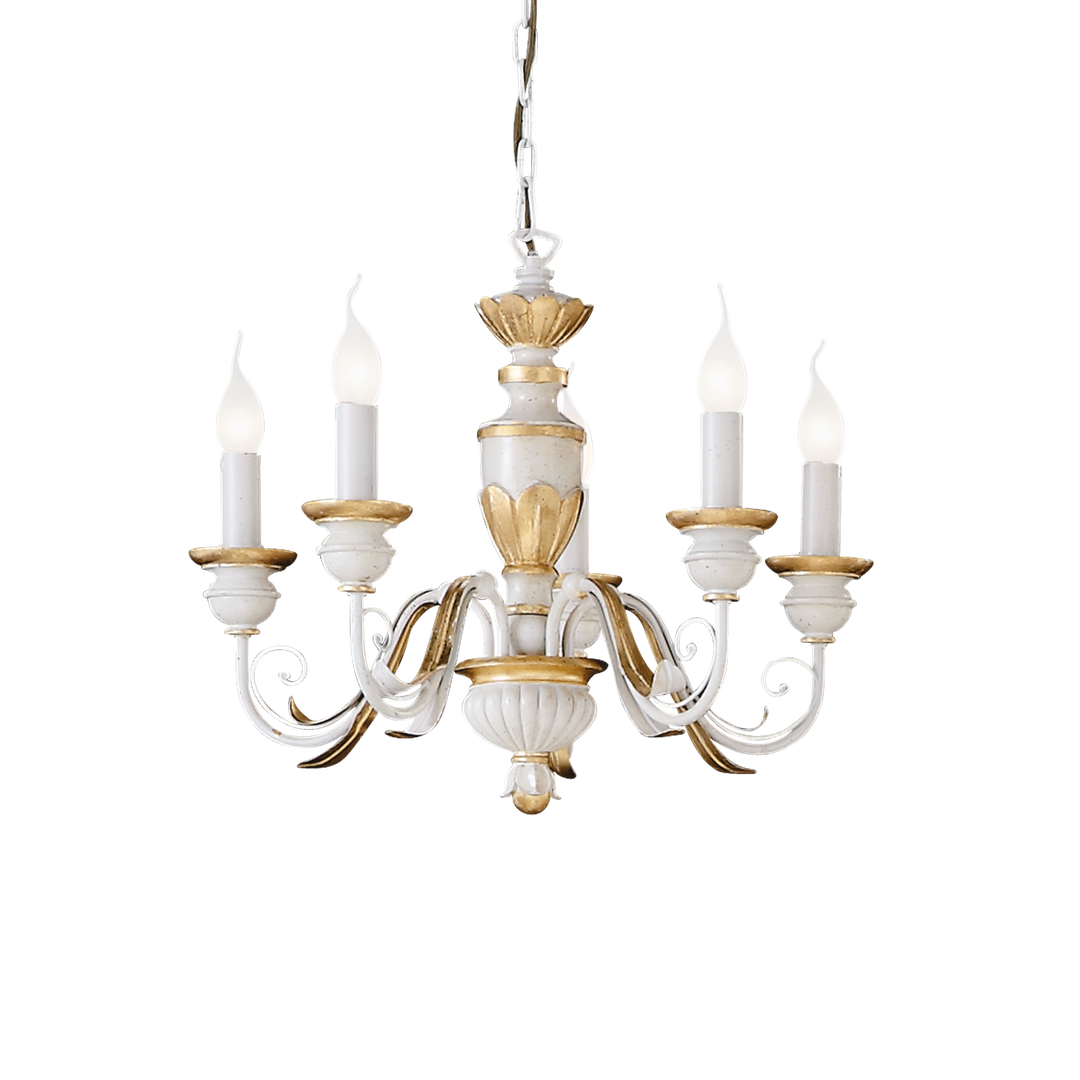 Candelabru alb cu design vintage Firenze