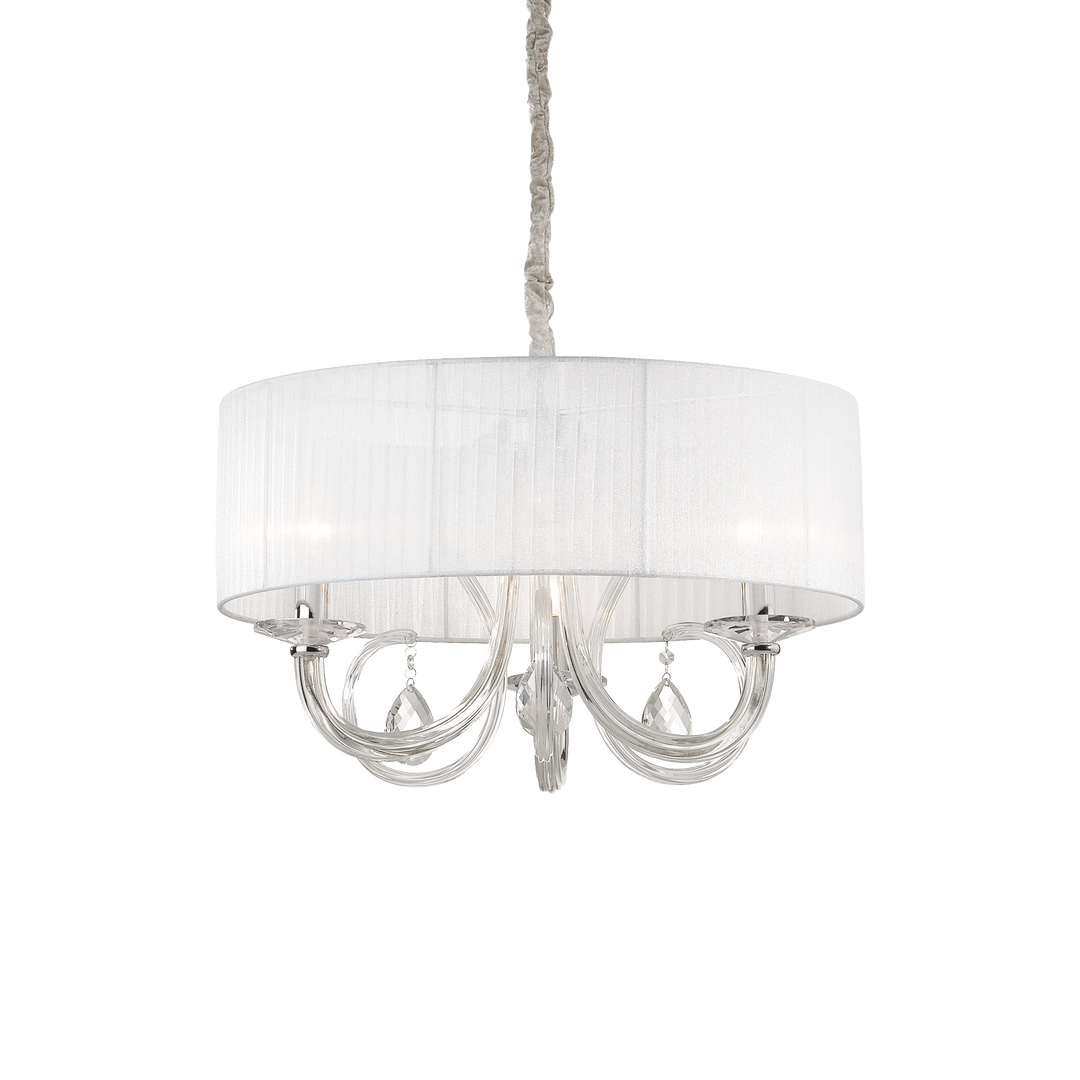 Lustra suspendata cu design clasic din sticla si textil Swan