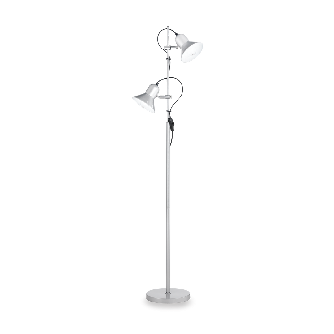 Lampadar argintiu cu doua proiectoare reglabile Polly