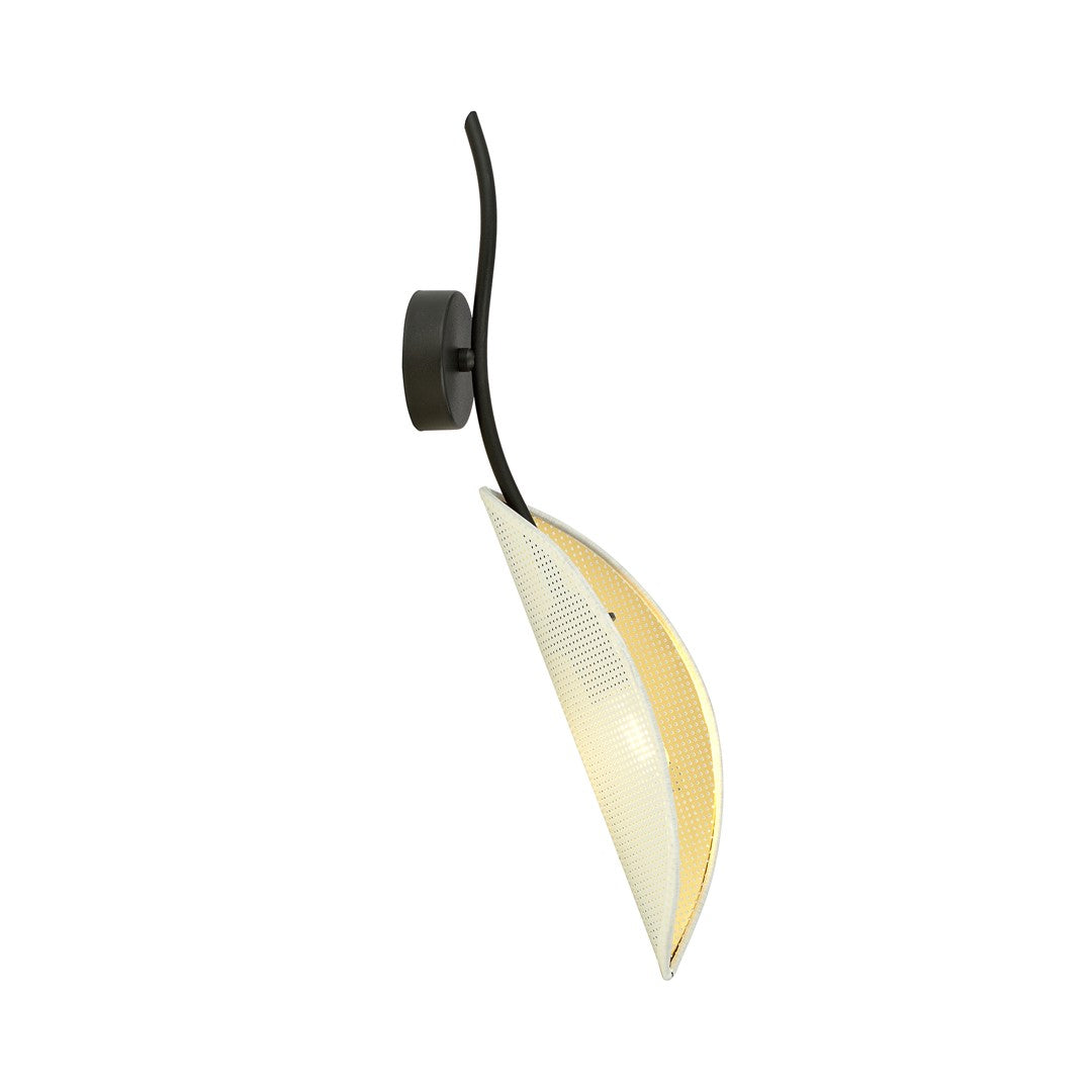 Aplica de perete LOTUS K1 alba cu auriu