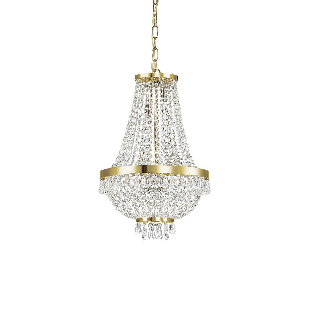Candelabru din sticla si cristal cu accent auriu Caesar