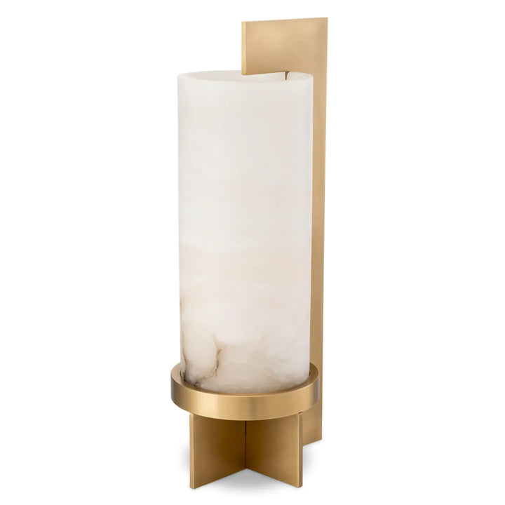 Lampa de masa cu abajur cilindric din alabastru Atilla by Eichholtz