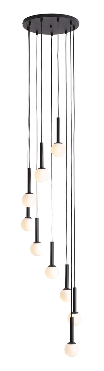 Lampa suspendata Riu 9 Inel Negru Complet