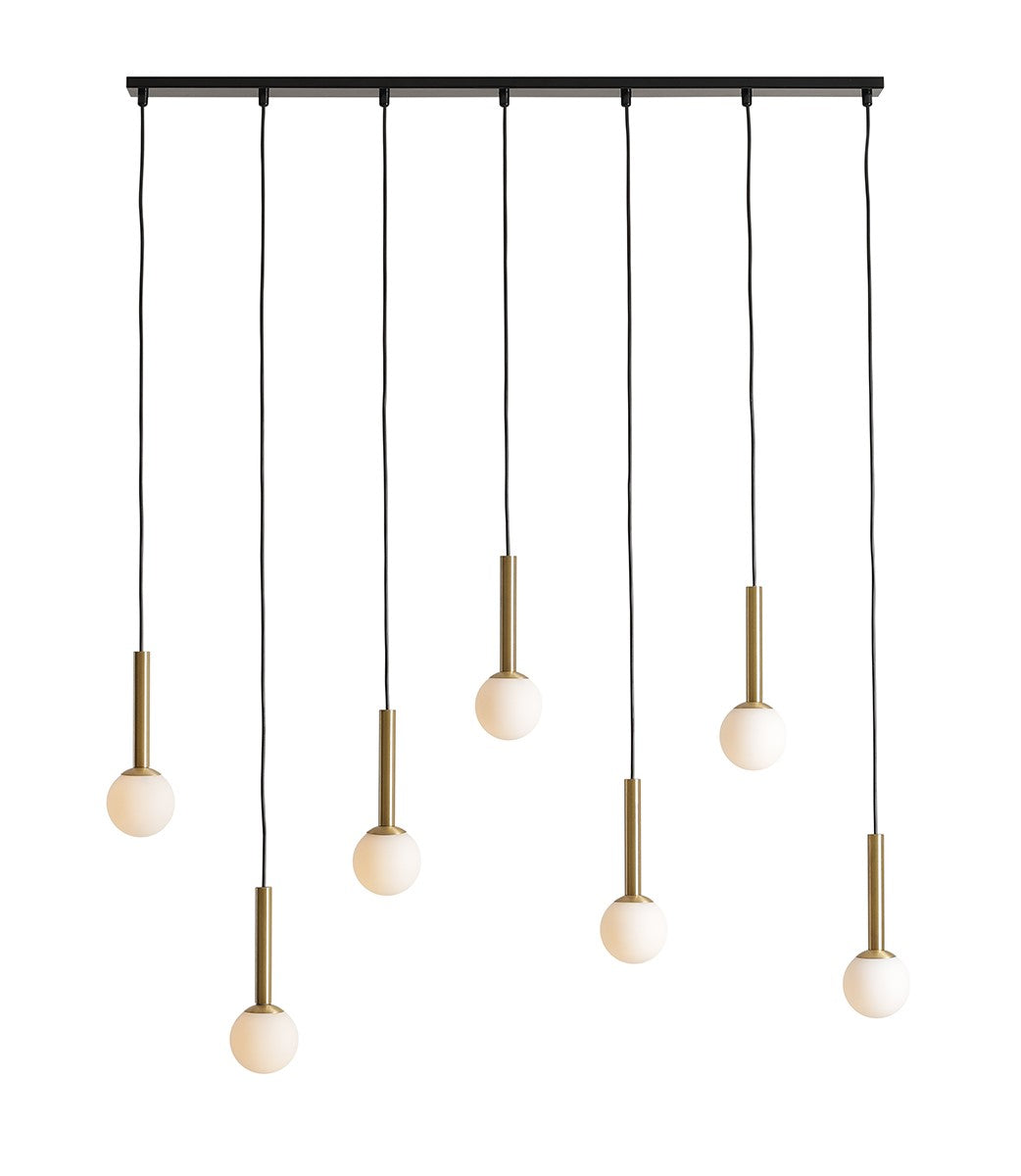 Lampa suspendata Riu 7 Negru / Alama