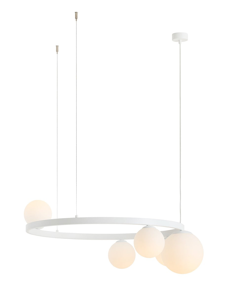 Lampa suspendata Garda 5 Inel Alb