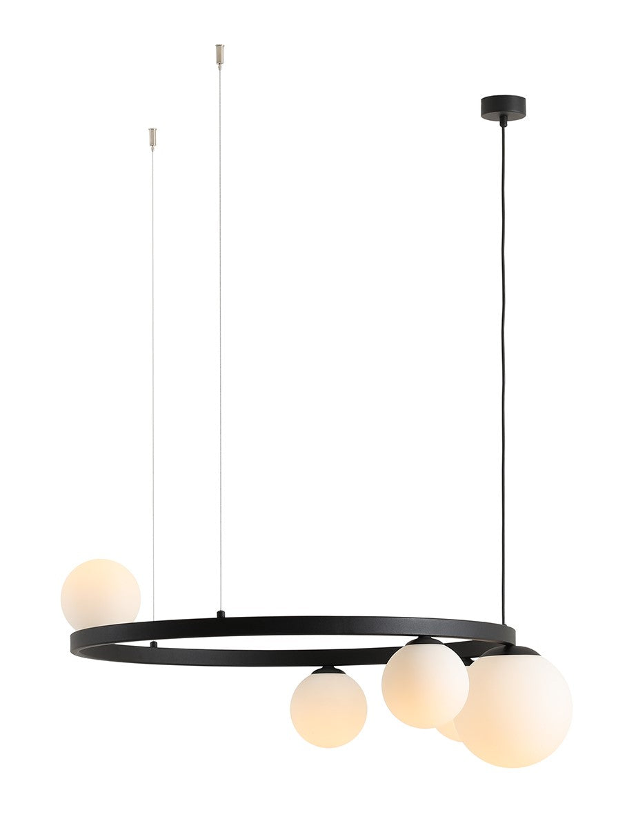 Lampa suspendata Garda 5 Inel Negru