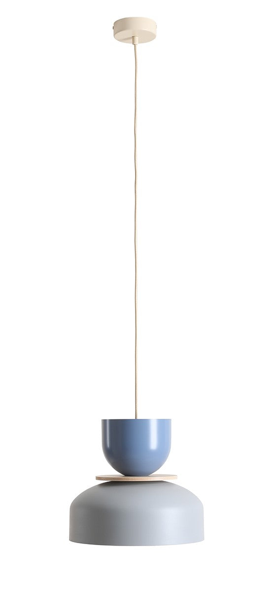 Pendul UTO Gri Deschis + Albastru Prafuit (30 + 15 + Lemn)