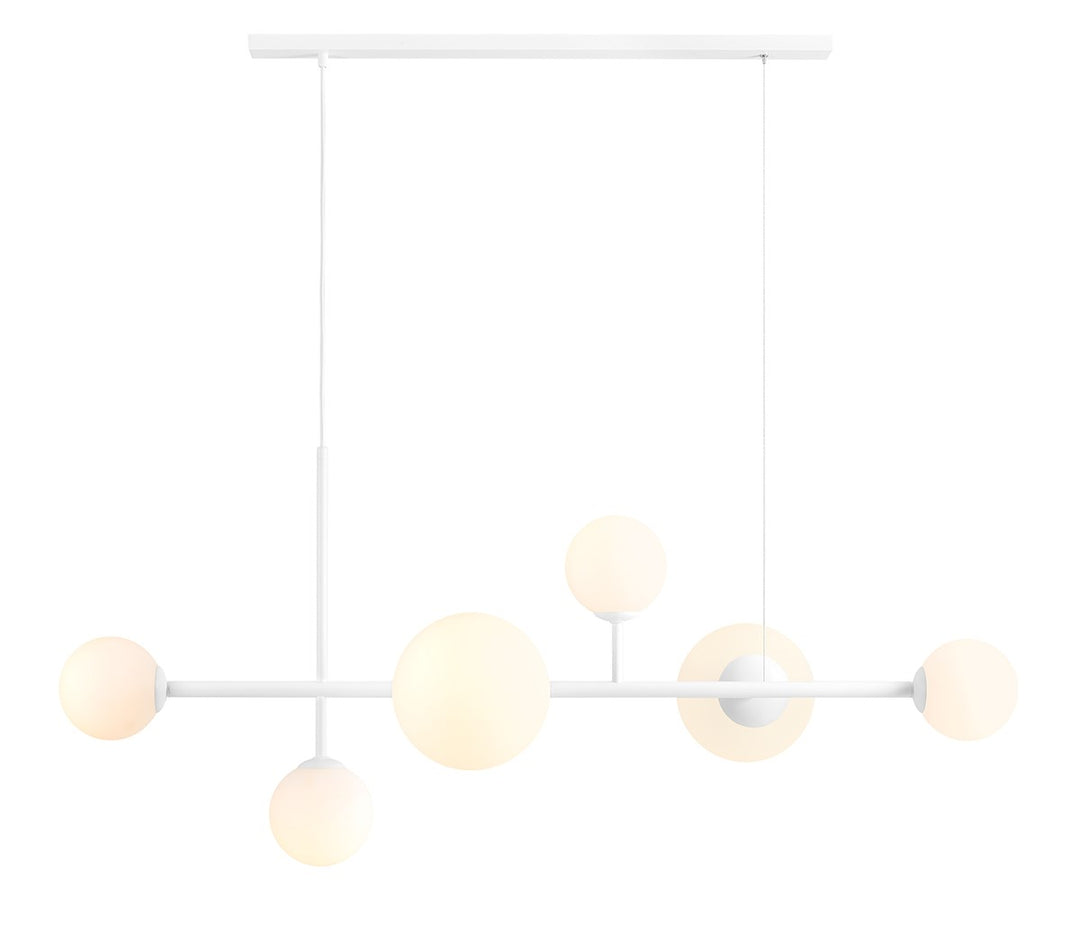 Lampa suspendata Dione 6 Alb (Bara)