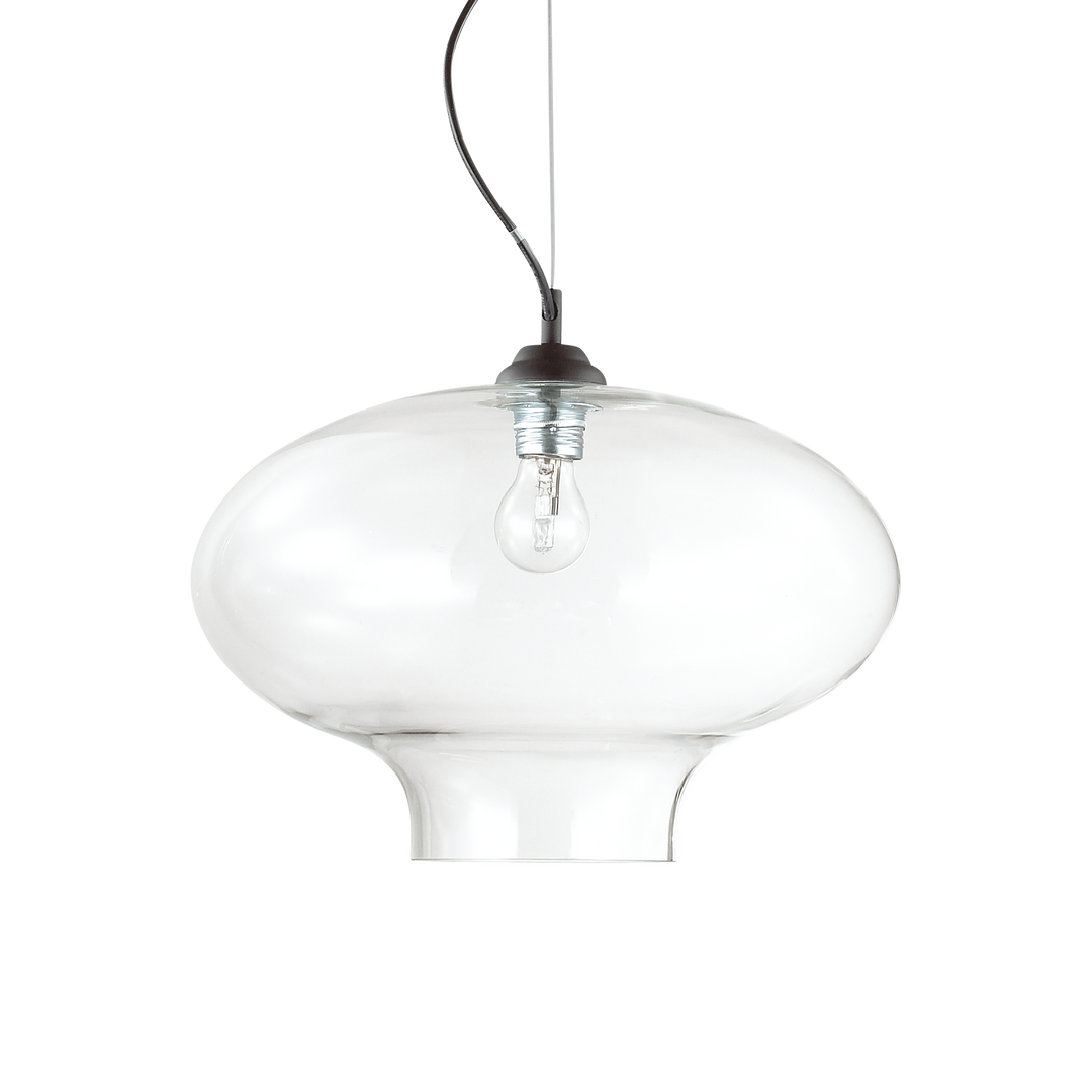Lustra suspendata cu abajur D40 cm de sticla transparent Bistro