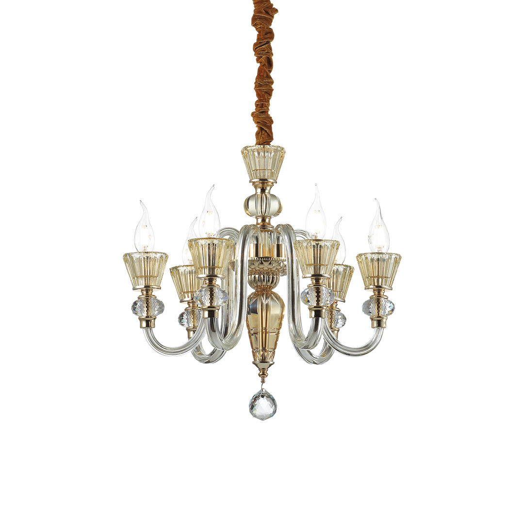 Candelabru din sticla cu design clasic 6 lumini Strauss
