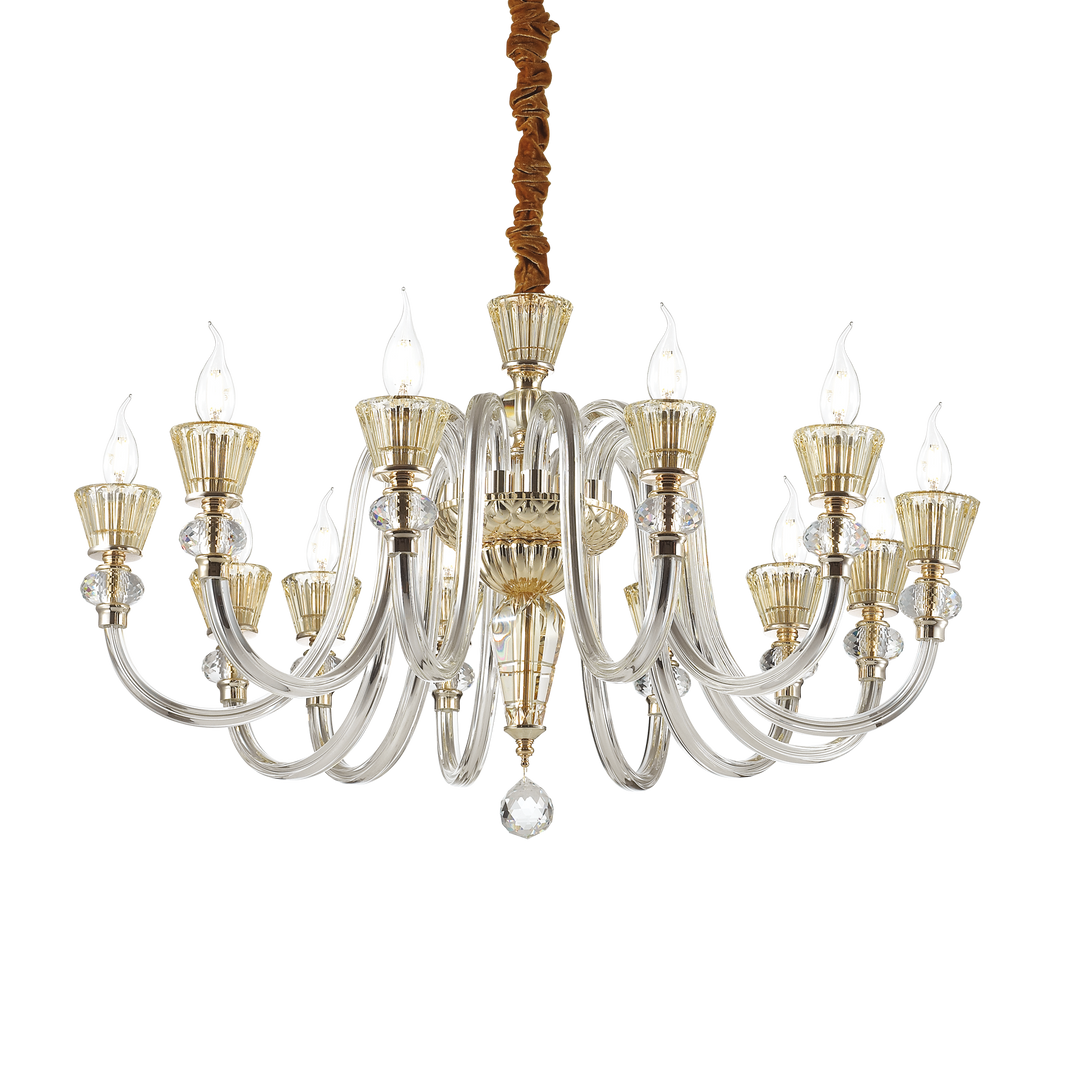 Candelabru din sticla cu design clasic 12 lumini Strauss