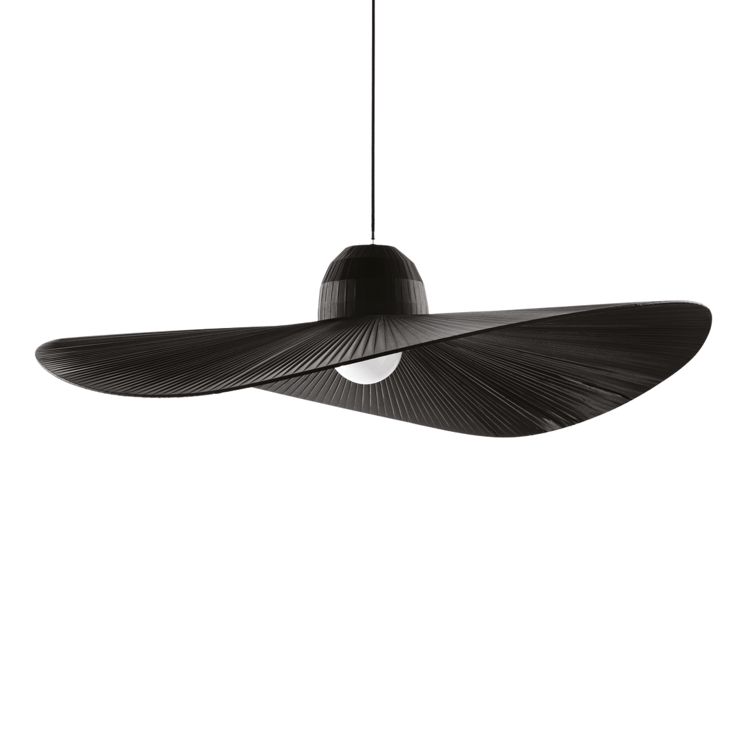 Pendul cu abajur negru in forma de palarie Madame