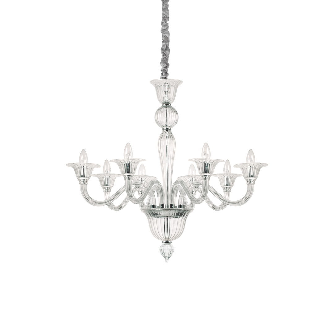 Lustra din sticla transparenta cu design clasic Brigitta