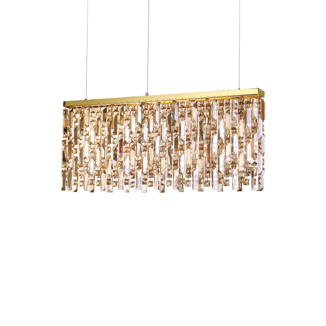 Lustra dreptunghiulara cu elemente decorative din sticla si cristal Elisir