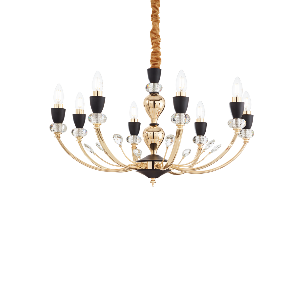 Lustra suspendata cu 8 lumini aurie Vanity