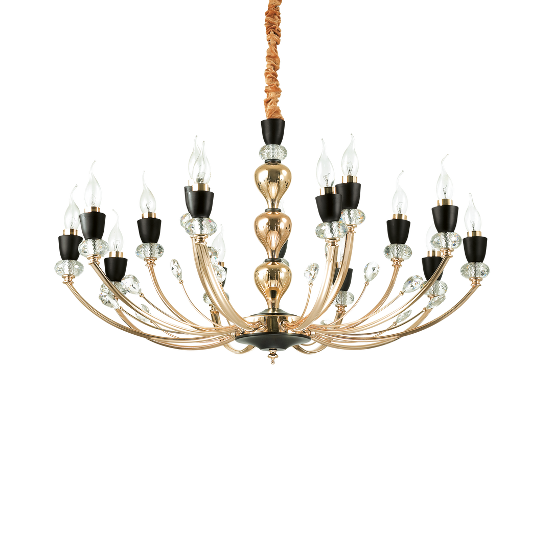Lustra suspendata cu 15 lumini aurie Vanity