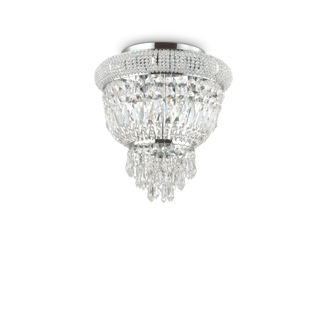 Plafoniera crom cu design clasic si cristale Dubai