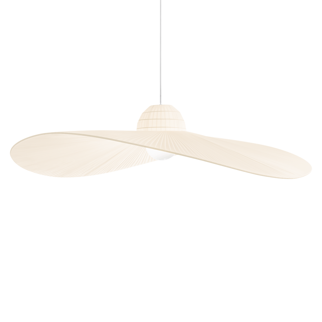 Pendul cu abajur crem in forma de palarie Madame