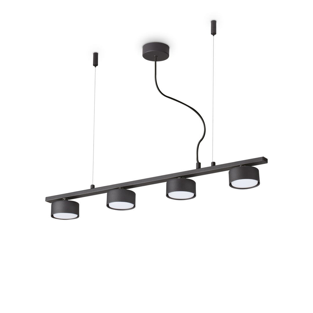 Lustra suspendata neagra cu 4 spoturi fixe Minor Linear