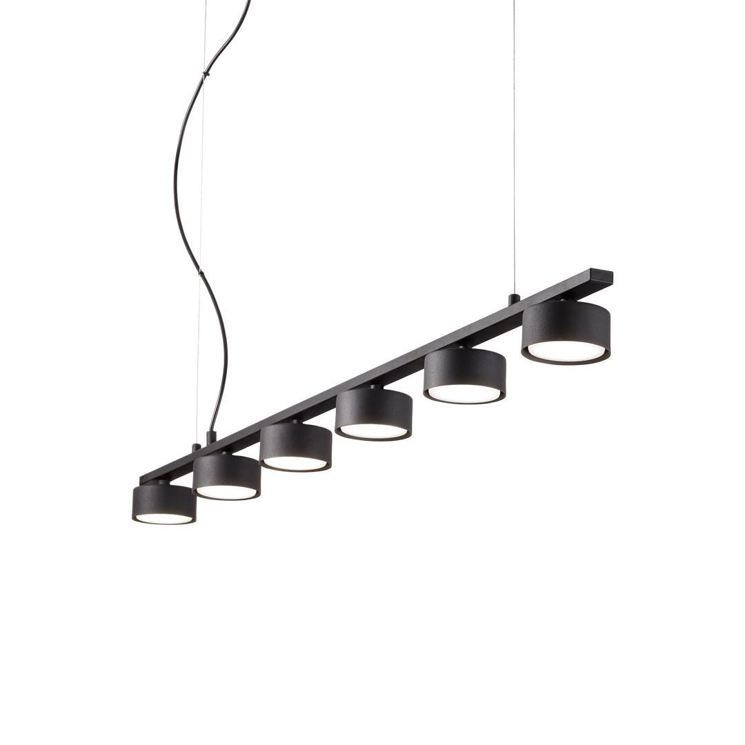 Lustra suspendata neagra cu 6 spoturi fixe Minor Linear