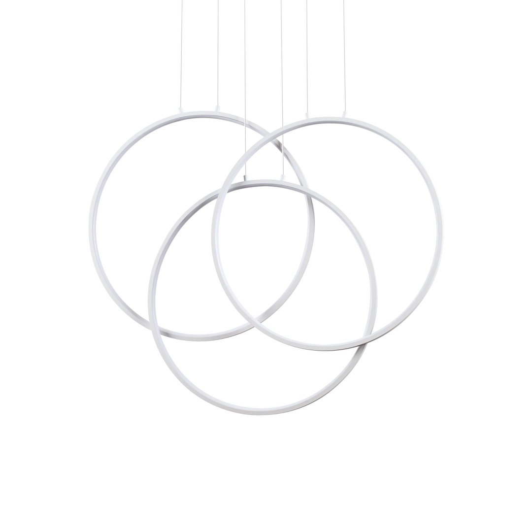 Lustra suspendata din trei cercuri led albe Frame
