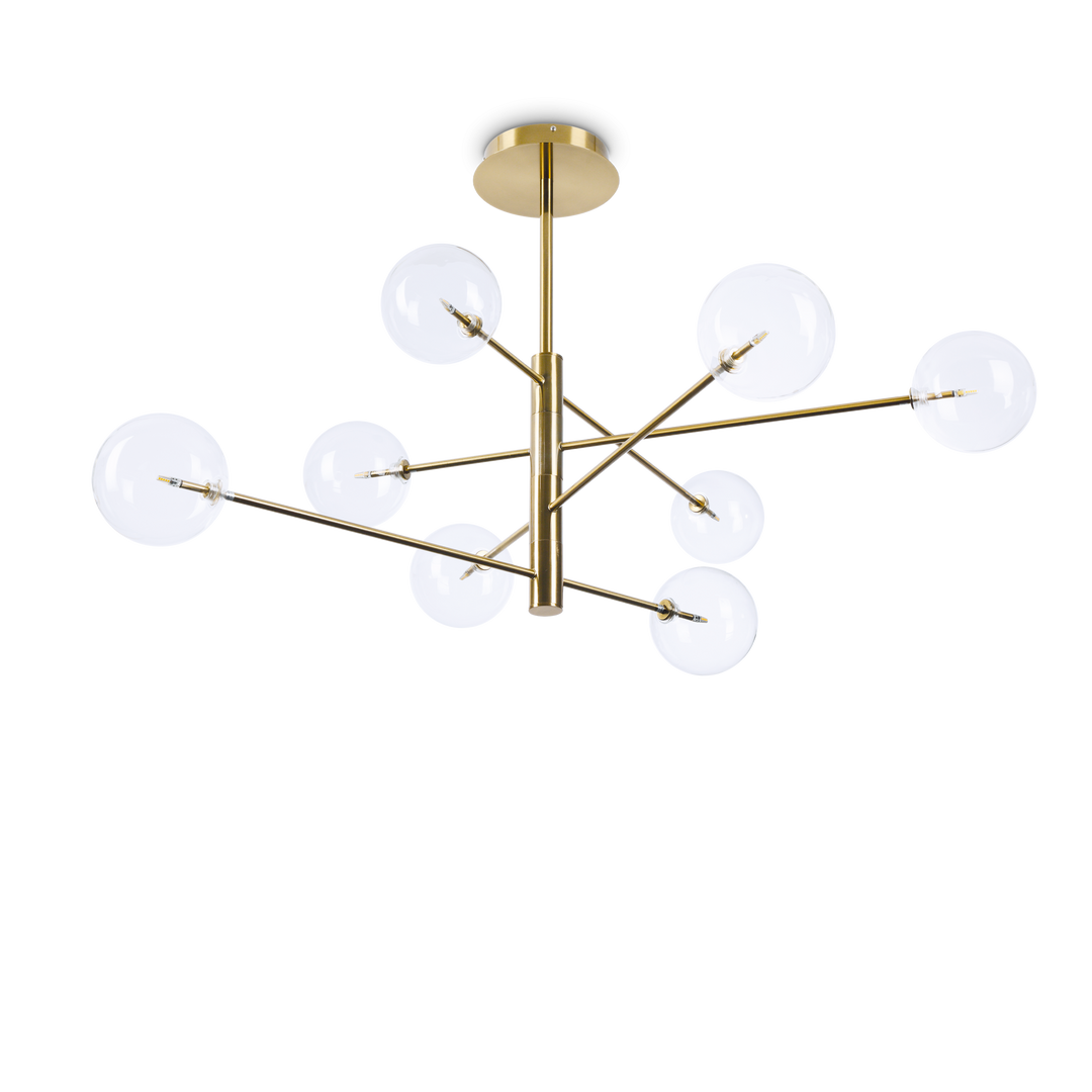 Lustra alama 8 globuri transparente Equinoxe