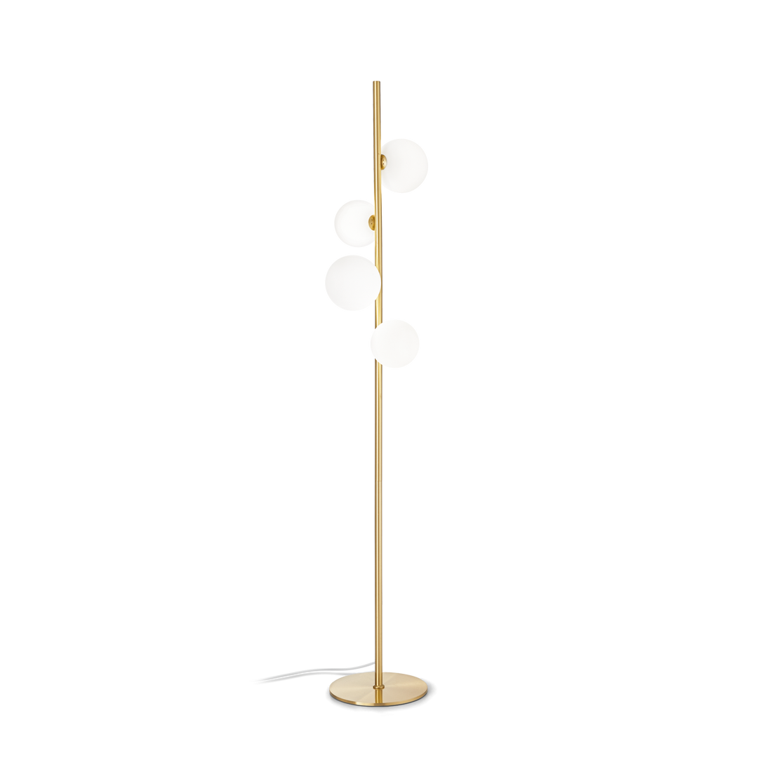 Lampadar alama cu abajur din sticla alba Perlage