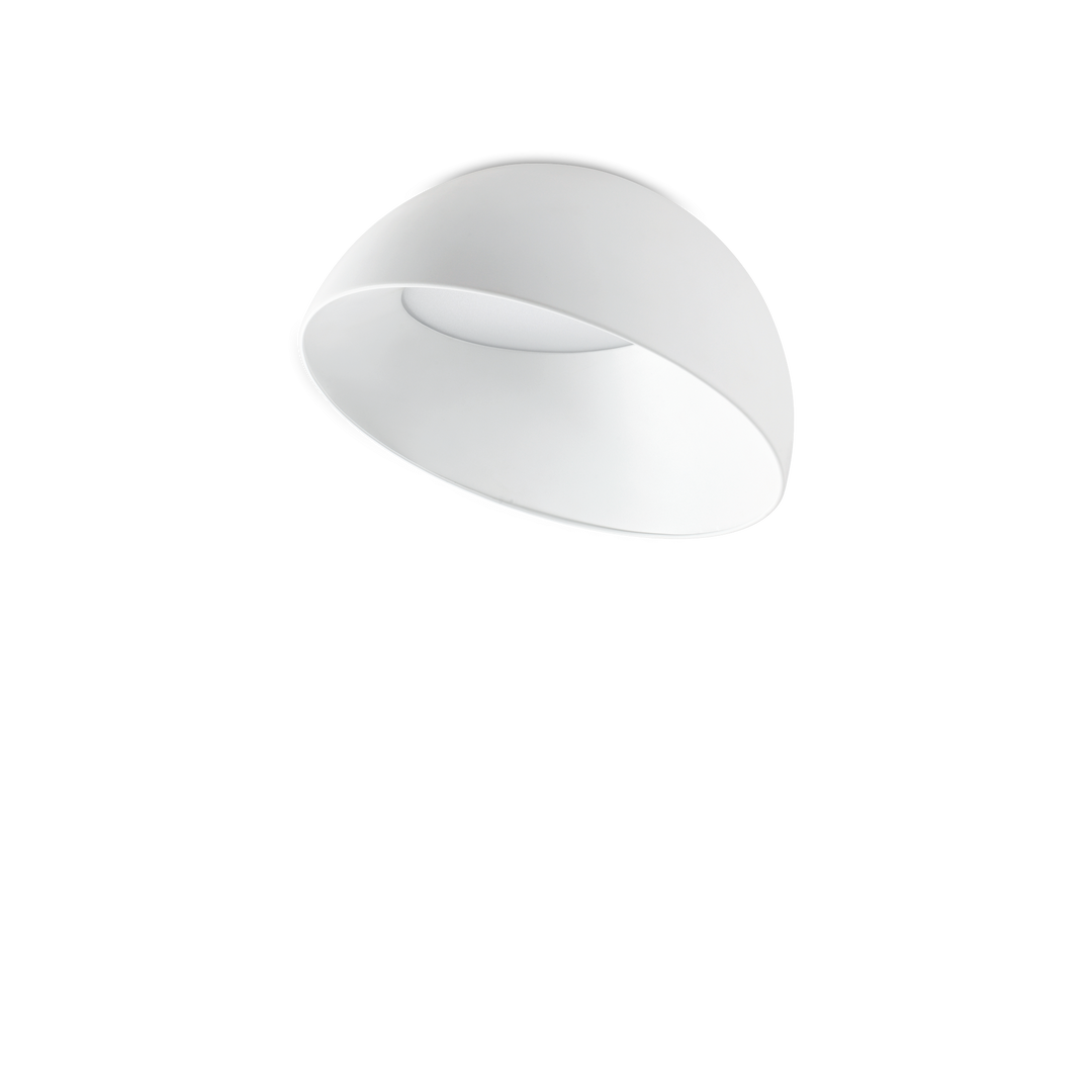 Plafoniera alba minimalista cu abajur asimetric Corolla