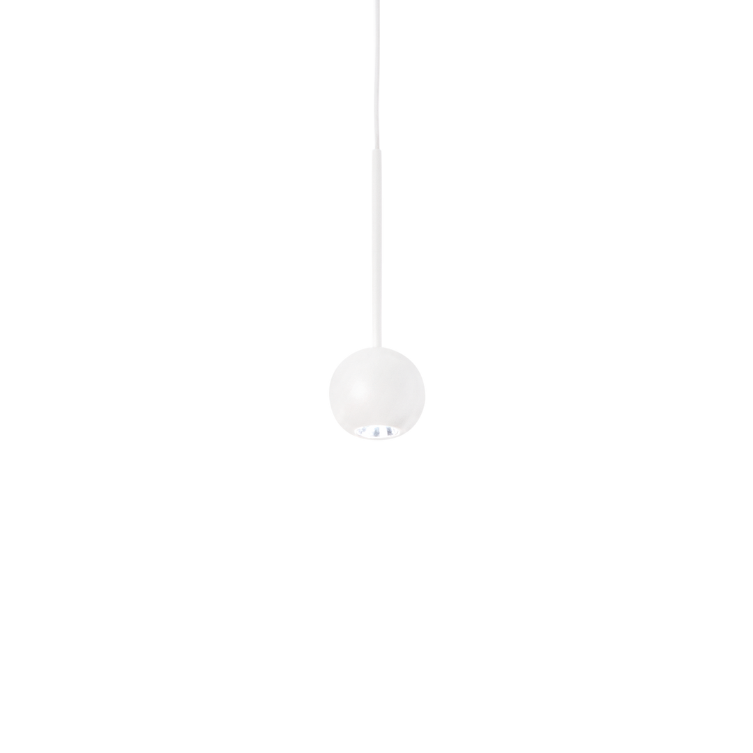 Pendul alb cu abajur tip spot Archimede
