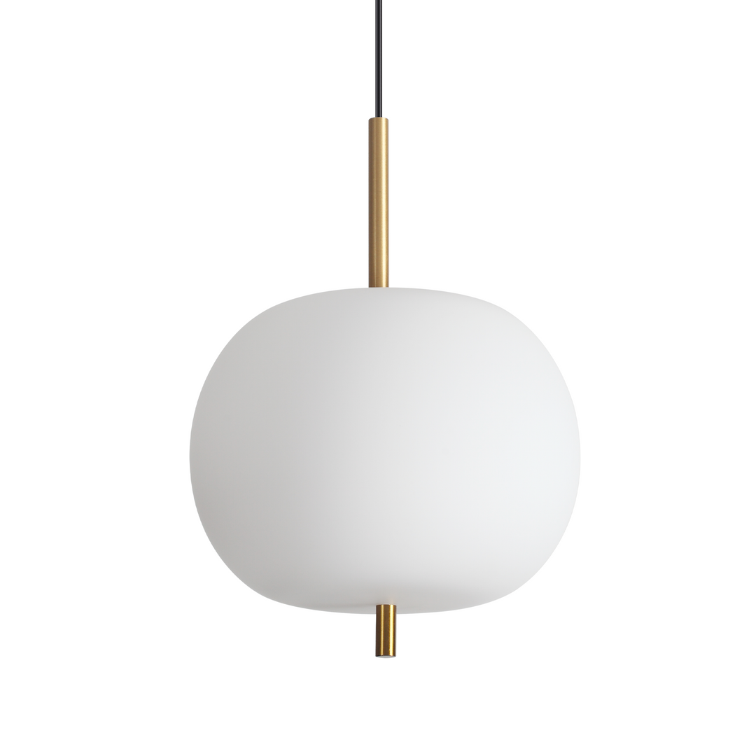 Pendul alb auriu cu abajur tip balon rotunjit Umile