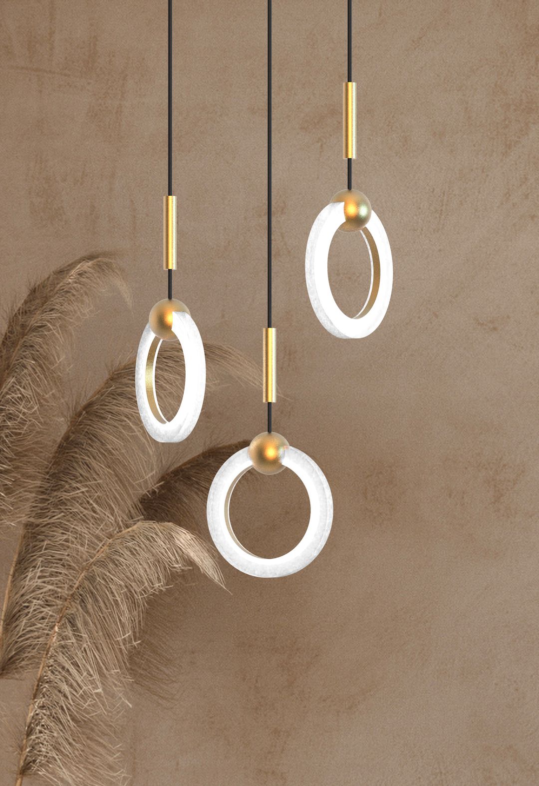 Pendul modern in forma de cerc iluminat LED Layla by Sikrea