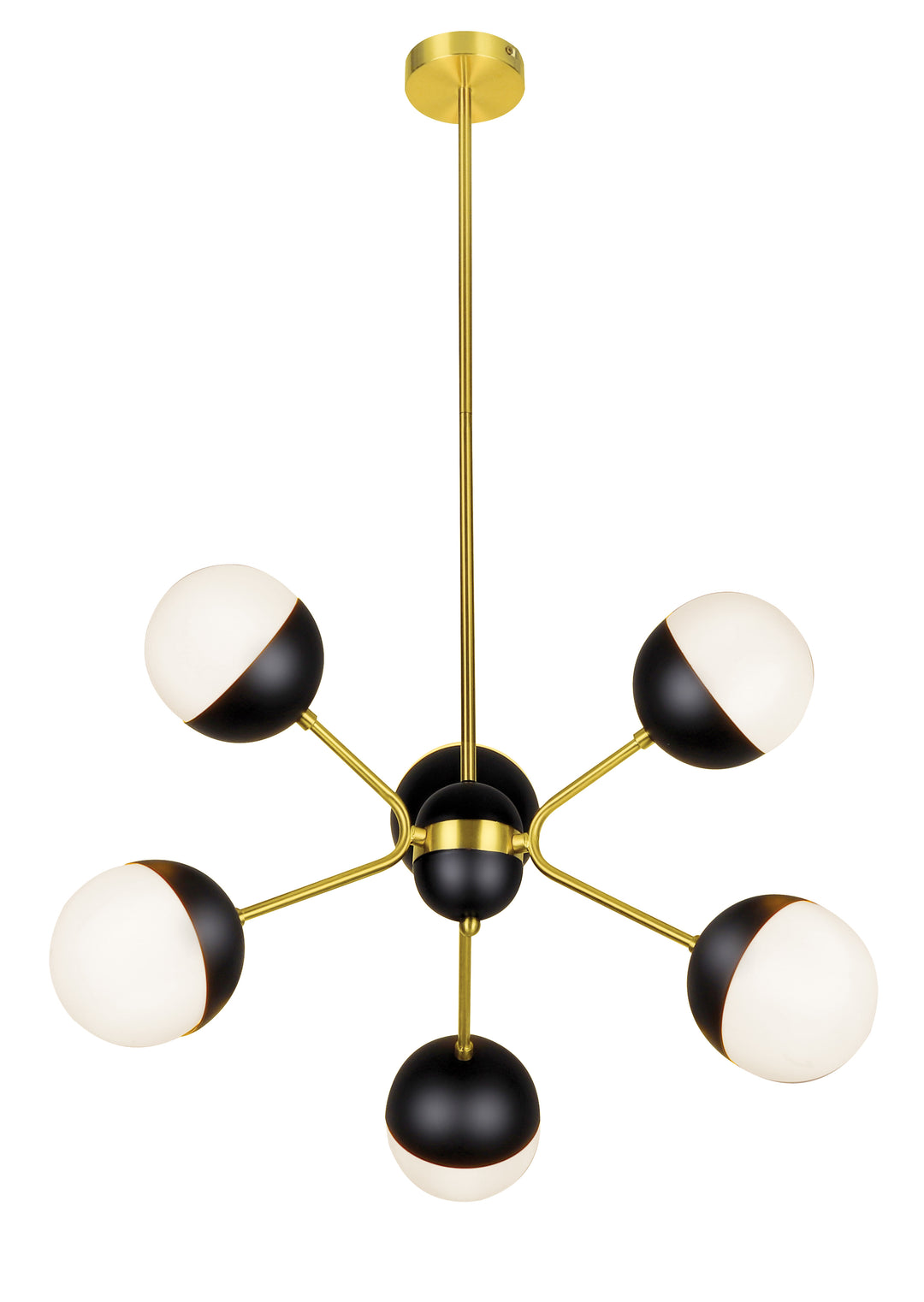 Lustra orbit cu 6 abajururi alb-negru Orbit by Viokef