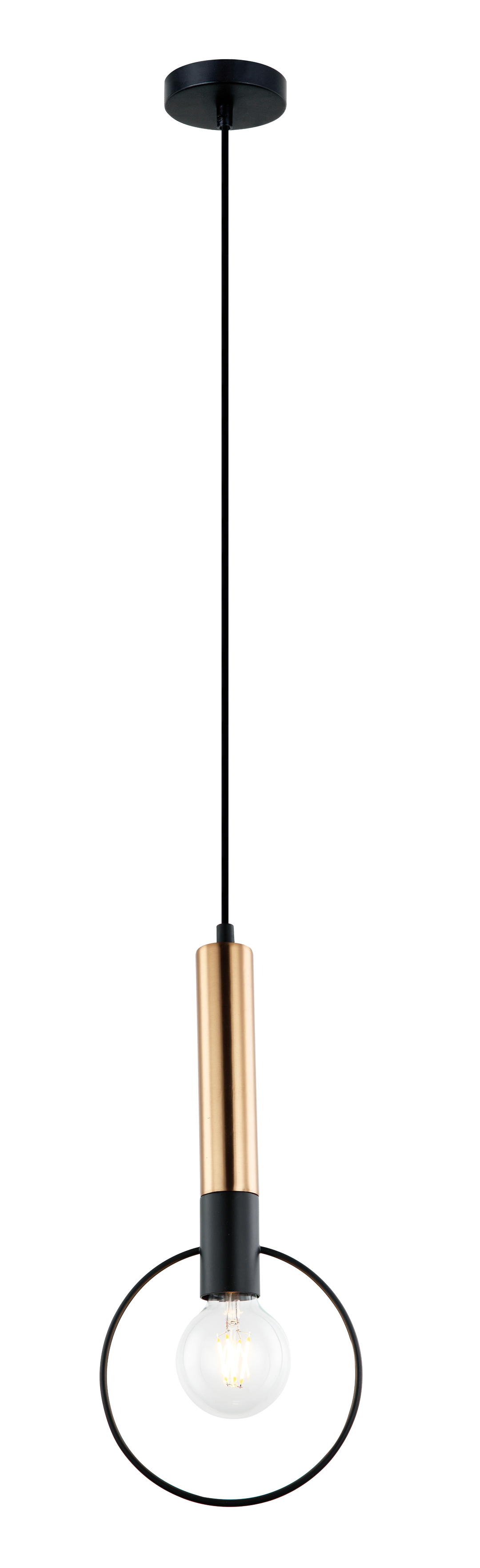 Pendul cu element din alama si cerc negru Star by Viokef