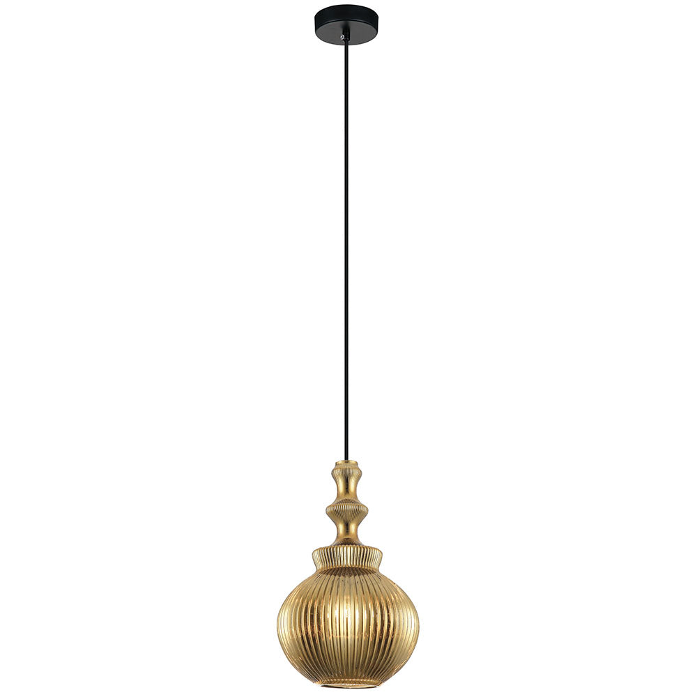 Pendul cu abajur auriu si design clasic Jakarta by Viokef