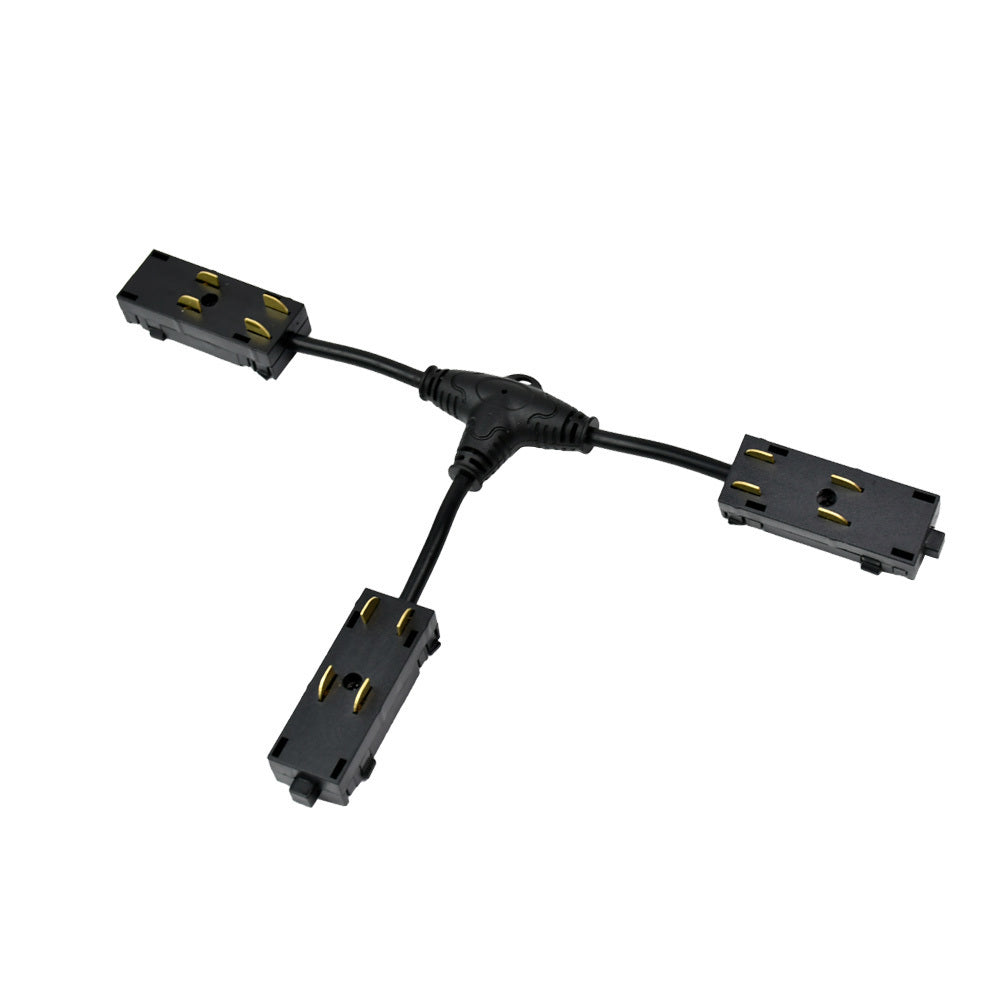 Conector electric flexibil în formă de T pentru șină SMART, negru – Denkirs