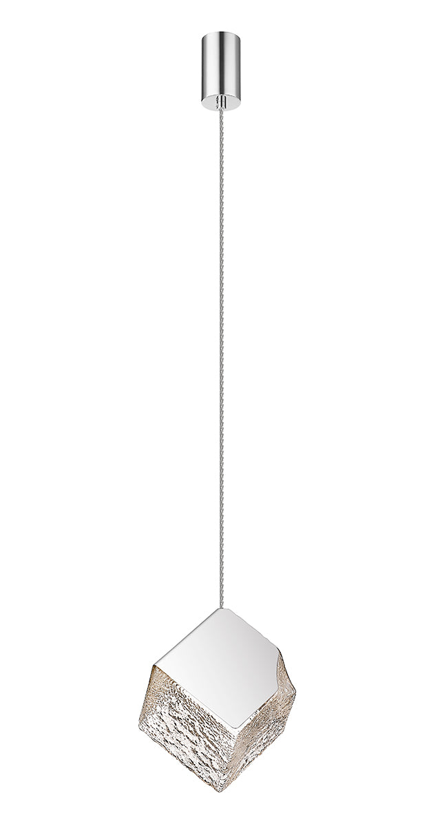 Pendul cu abajur cubic din sticla texturata Dream by Viokef