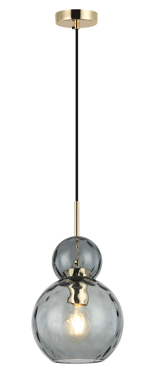 Pendul cu abajur de sticla fumurie Firenze by Viokef