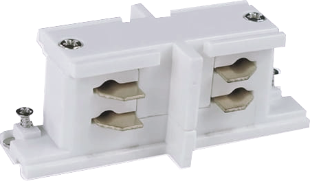 Conector alb drept pentru sina cu 3 faze 8020