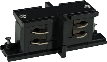 Conector negru drept pentru sina cu 3 faze 8030