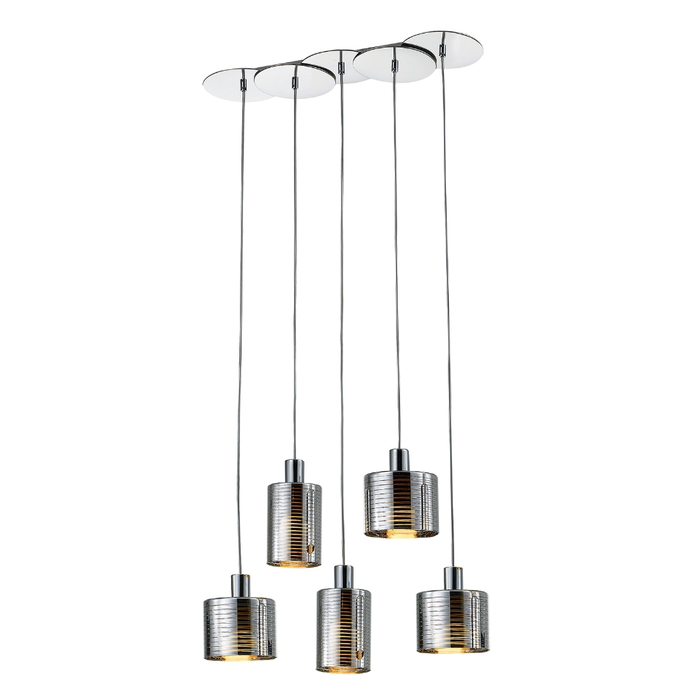 Lustra cu design modern argintie si 5 lumini Charlotte by Viokef