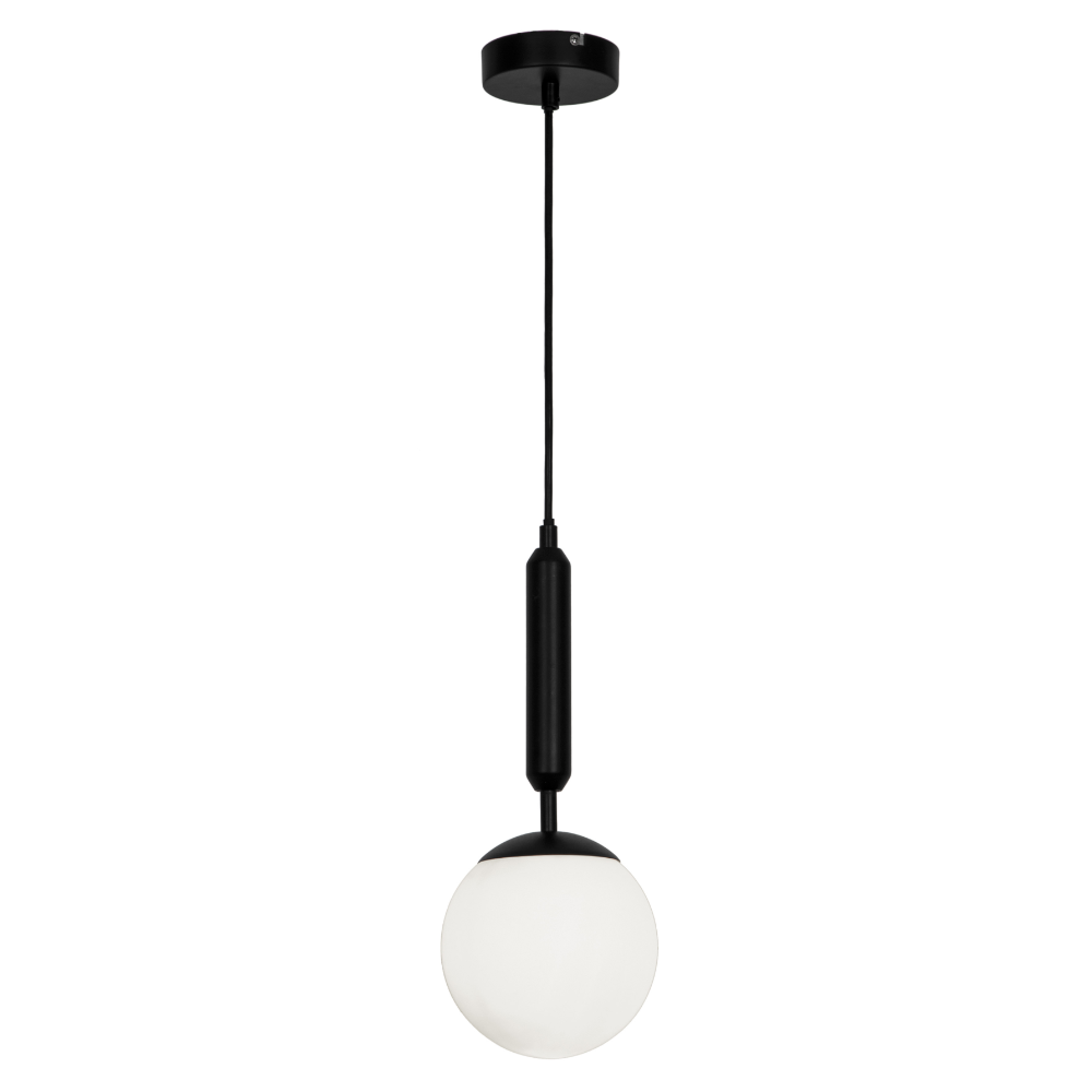 Pendul negru abajur alb opac Anouk by Viokef