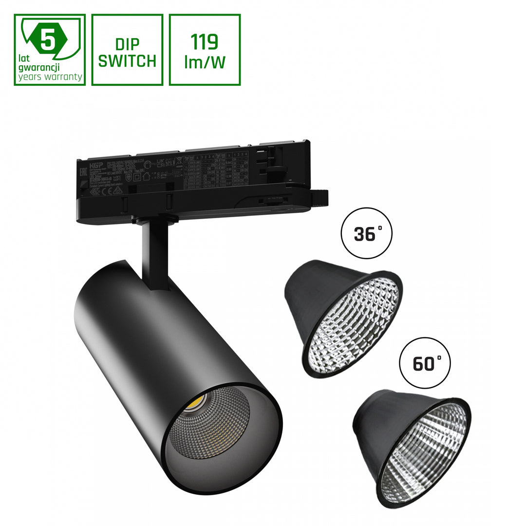 Spot pentru sina ANDROMEDA 15-27W 230V 36, 60DEG