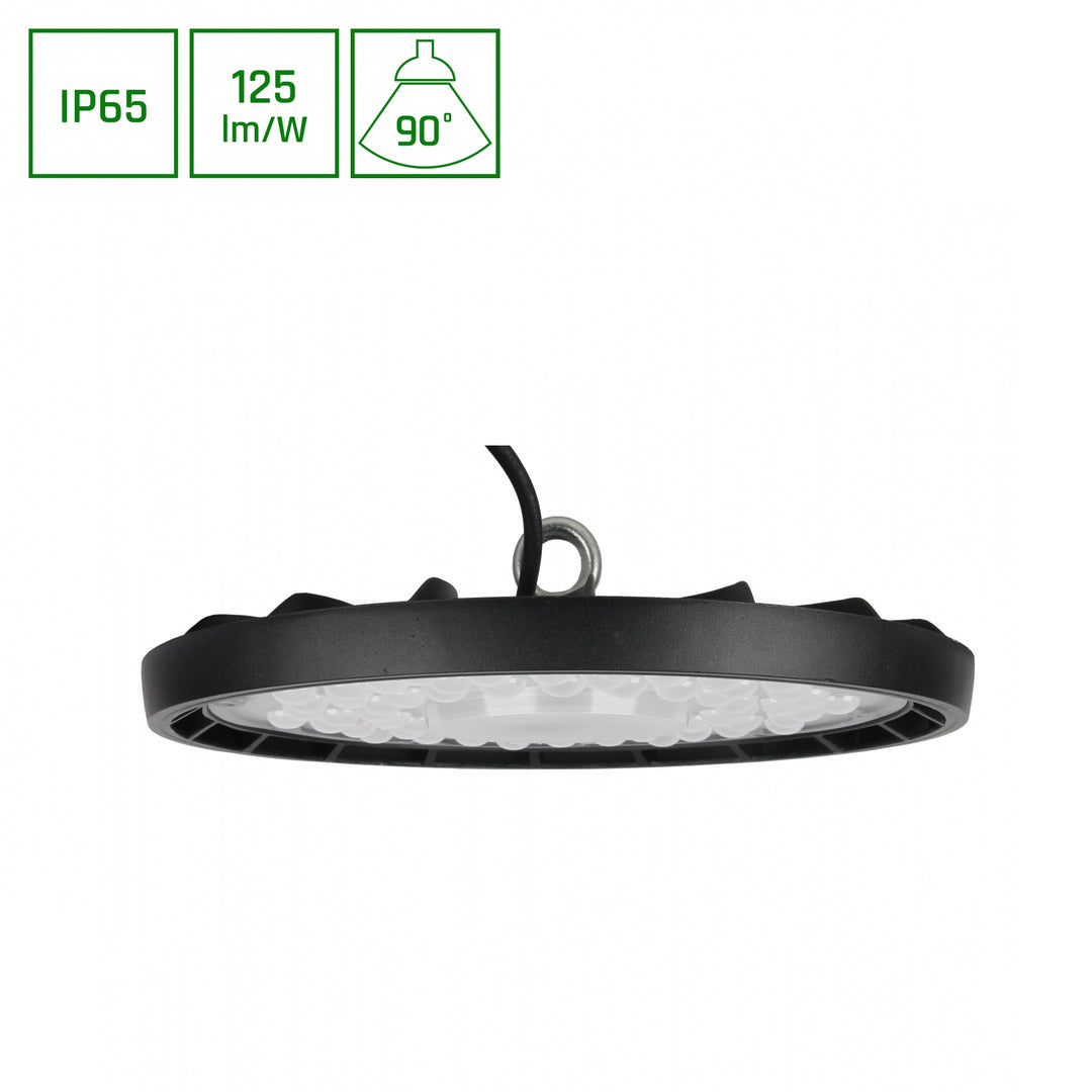 Led industrial PLATEO SUN 2 HIGH BAY 200W Lumina neutra 230V 90DEG IP65 IK07 314X77MM BLACK