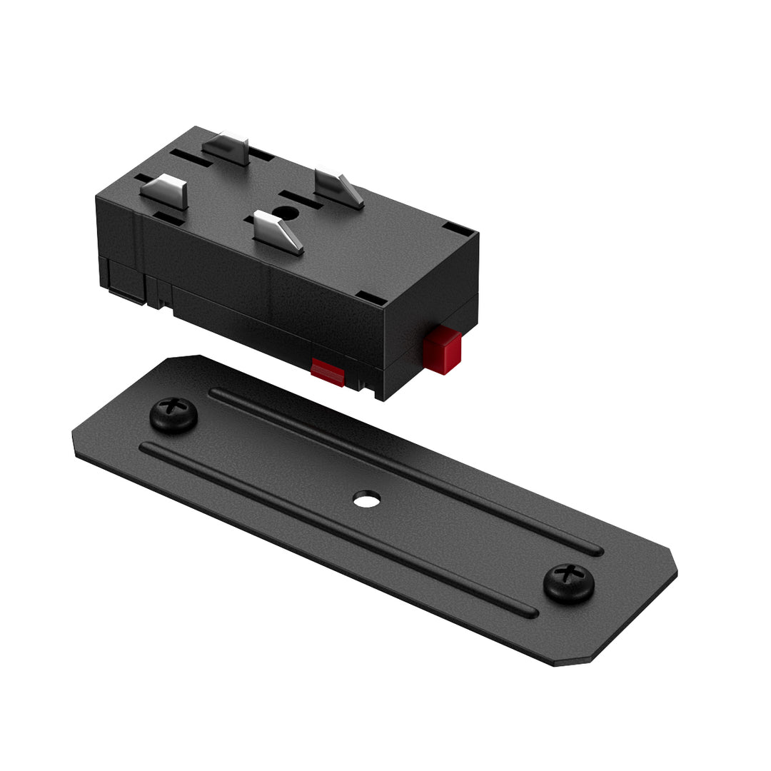 Conector electric pentru șinele SMART, cu placă de rigidizare, negru