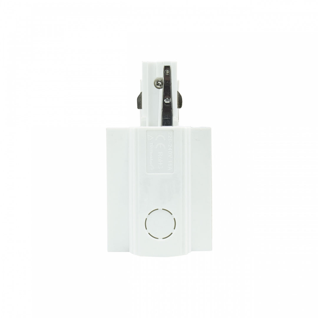 Conector electric alb stanga pentru sina incastrata SPS