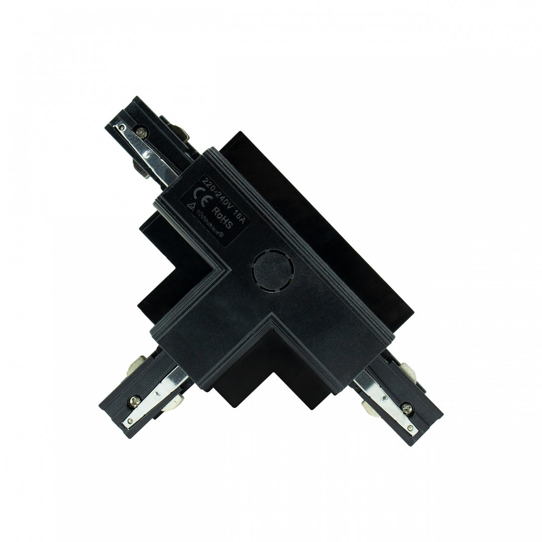Conector negru stanga model T pentru sina incastrata SPS