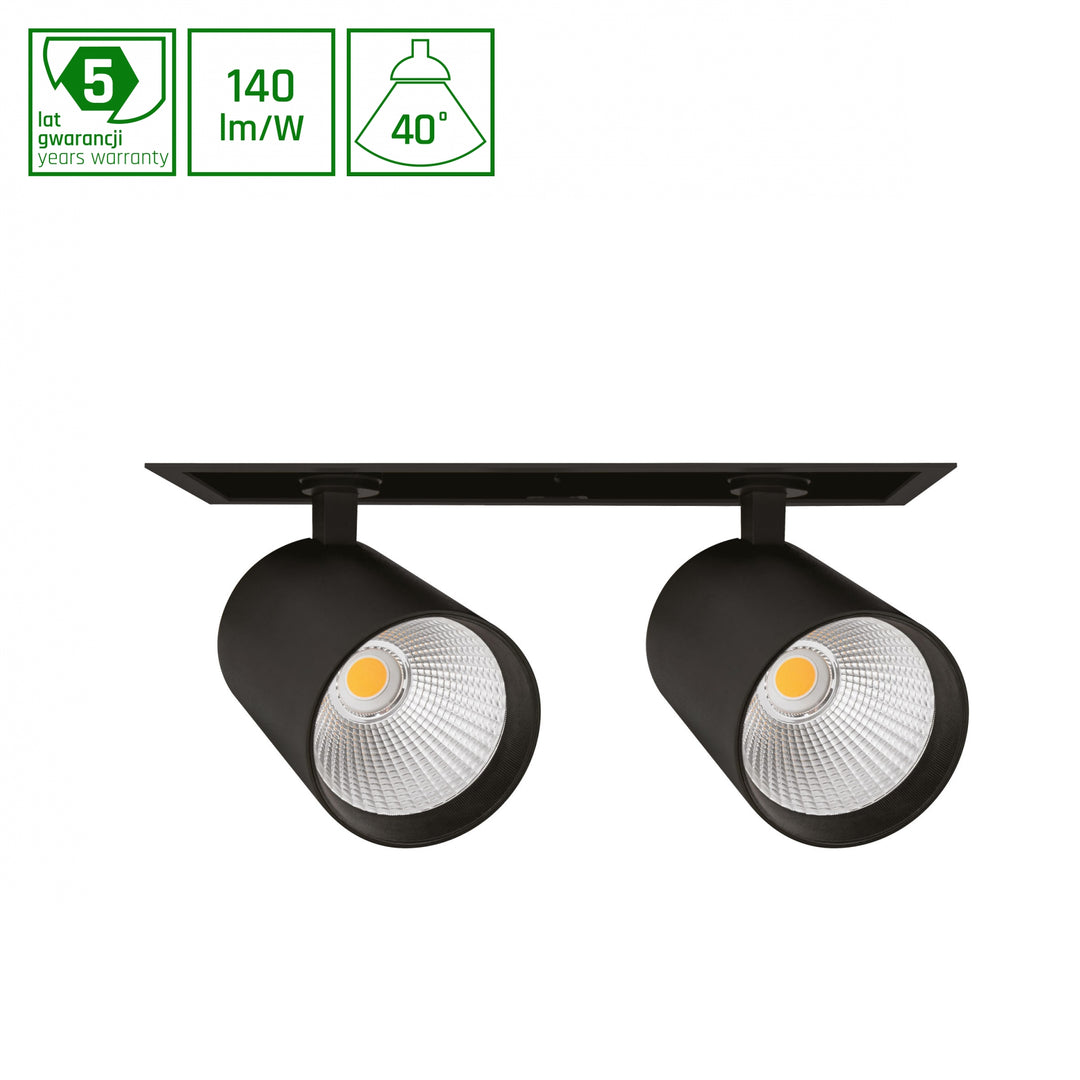 Spoturi incastrate MDD PESO 2 830 2*19W 230V 40DEG BLACK