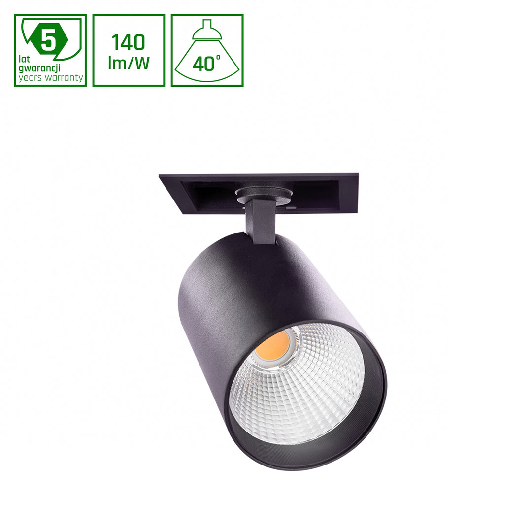 Spot negru MDD PESO 1 830 19W 230V 40DEG BLACK DALI